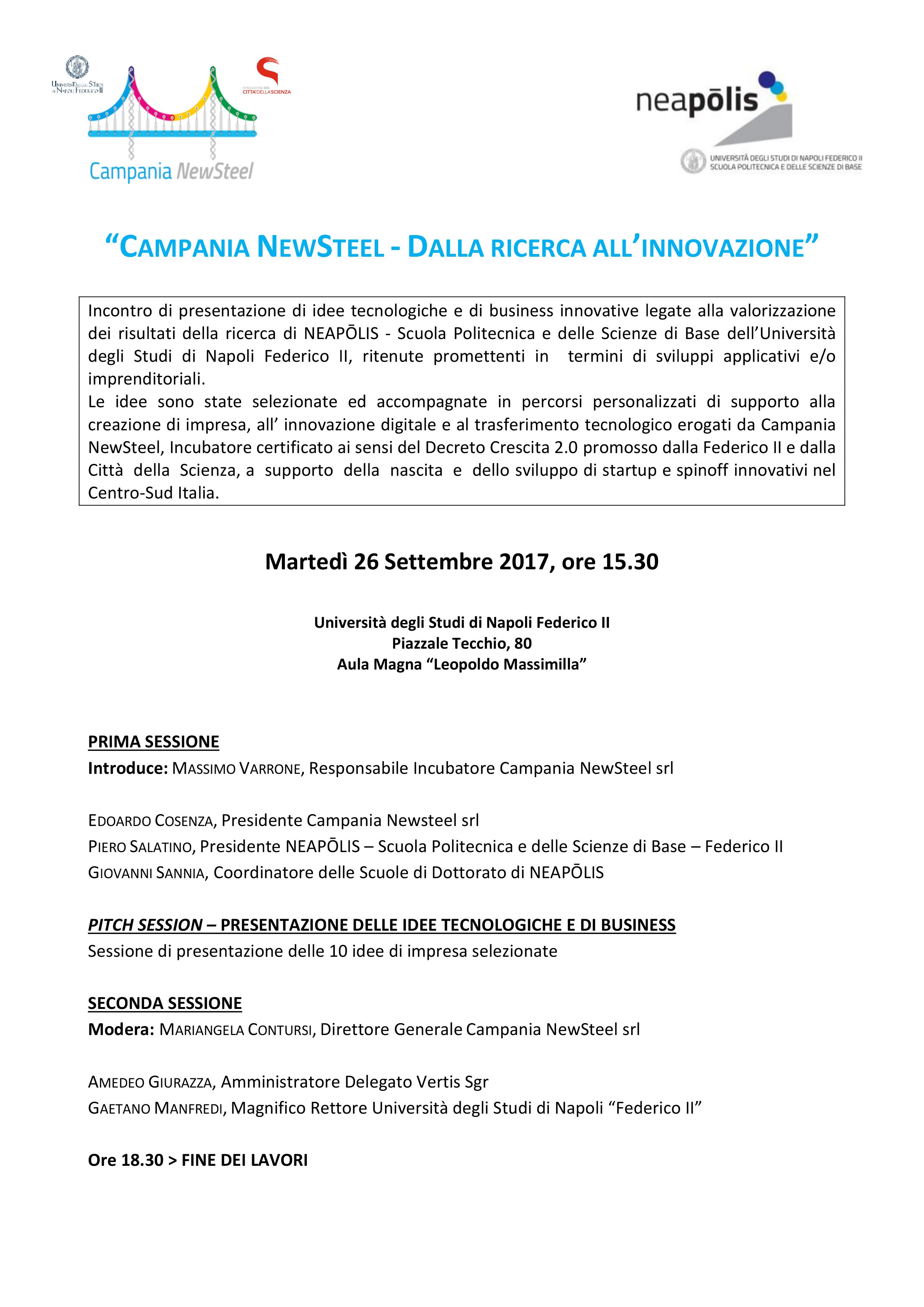 Programma Campania NewSteel dalla ricerca all'innovazione